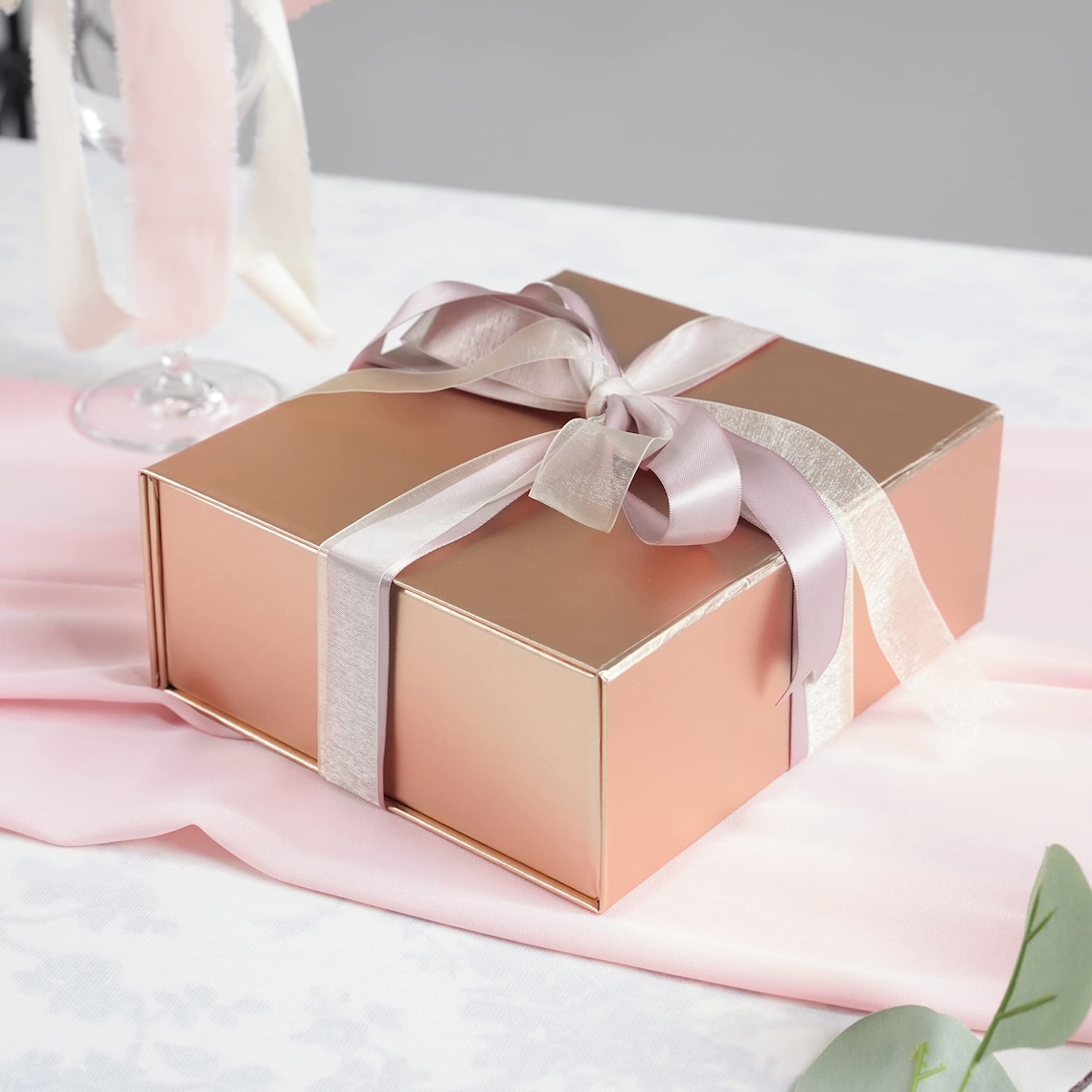 Rose Gold Luxury Gift Boxes With Lids Closure Etsy