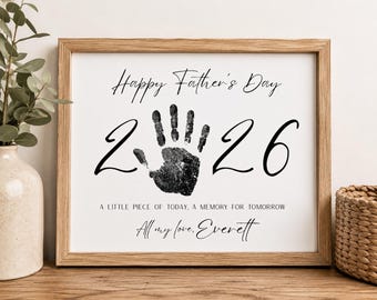 Father's Day Handprint Keepsake Printable | 2026 Memory Craft (Digital Download)