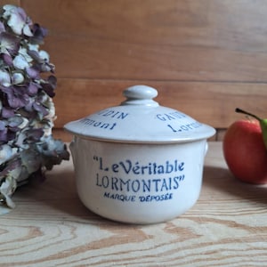 サン・ユーズ製広告入り陶器製ポット（蓋付き）、「ゴーダン・ロルモン」、フランス、1920年頃