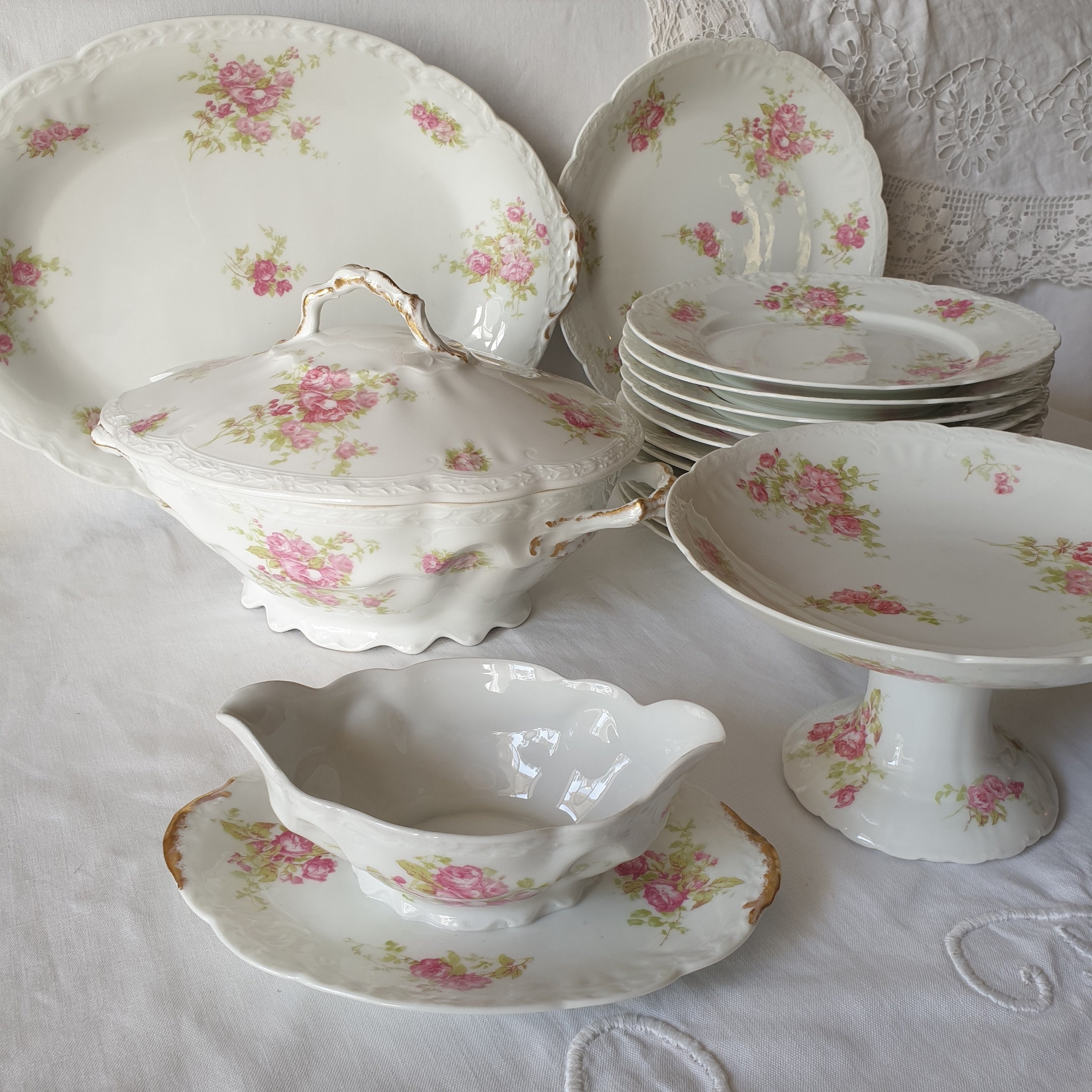 yk♡Limoge＊フランスアンティーク　ローズ　ディスペンサーセット yk♡Limoge＊フランスアンティーク ローズ ディスペンサーセット 2025