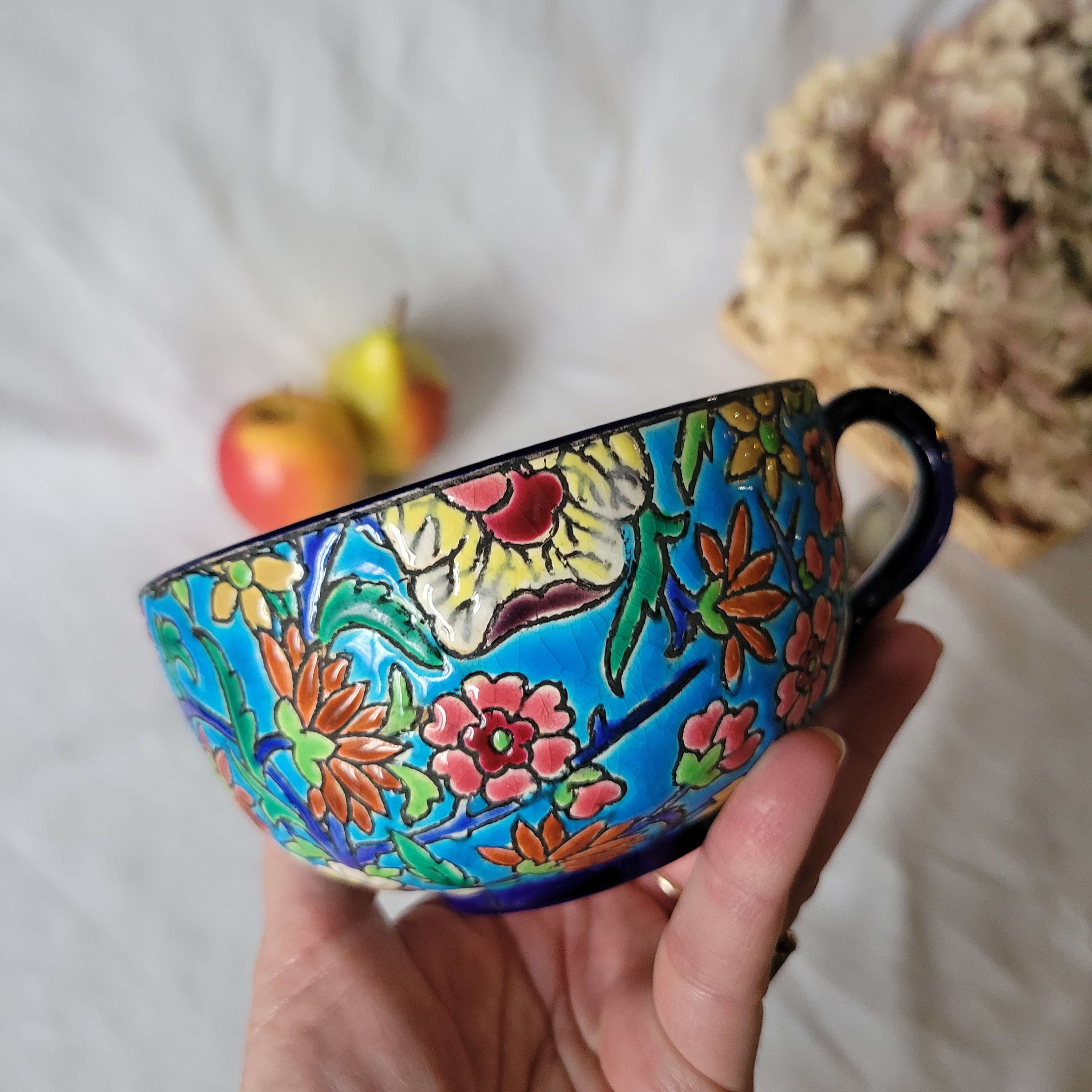 ANCIENNE TASSE A Chocolat En Faience Creil Montereau ? Décor Grisaille