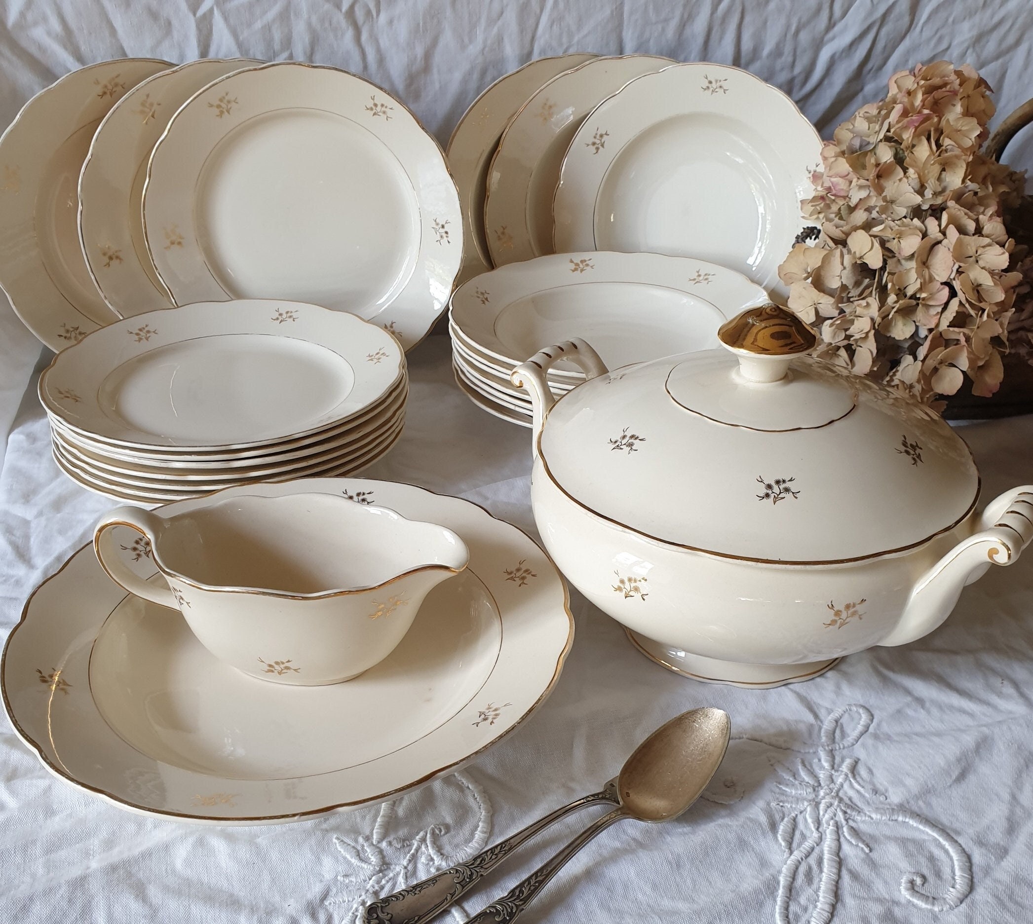 Cream Dinner Service Etsy
