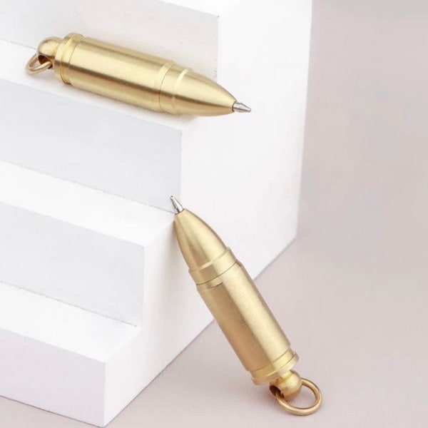Brass EDC Pen | EDC pens | Every Day Carry | minimalist pen | bullet pen | refillable pen | brass ball point pen | Solid brass pen