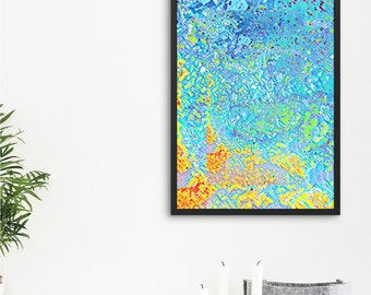 Galaxy Abstract Poster: Epoxy Paint Pour. Printable Universe Wall Art. DIY Print Colorful Contemporary Wall Art, 24 x 36 inch, PDF