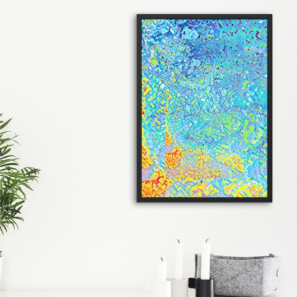 Galaxy Abstract Poster: Epoxy Paint Pour. Printable Universe Wall Art. DIY Print Colorful Contemporary Wall Art, 24 x 36 inch, PDF