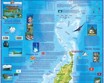 Mapa mural laminado de Palau