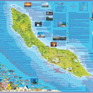 Carte murale plastifiée Curaçao