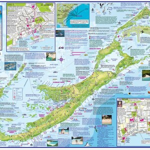 Carte murale plastifiée des Bermudes