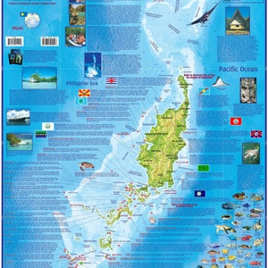 Carte murale plastifiée Palaos