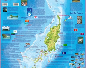 Palau Laminated Wall Map