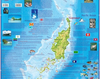 Mapa mural laminado de Palau