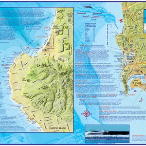 Carte murale surf plastifiée San Diego