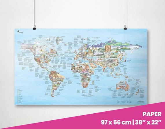 World Climbing Wall Map Hand Drawn Poster Of Climbing Etsy World Climbing Wall Map Hand Drawn Poster Of Climbing Etsy