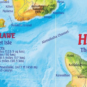 Hawaiian Islands Laminated Wall Map image 2