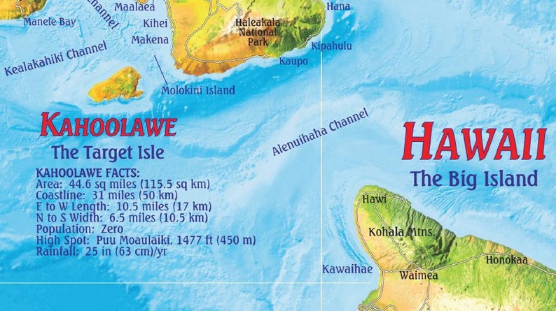 Hawaiian Islands Laminated Wall Map image 2