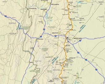 Mapa mural de Blue Ridge Parkway