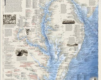 Shipwrecks of DelMarVa Wall Map - Chesapeake Bay, Delaware, Maryland & Virginia Coasts