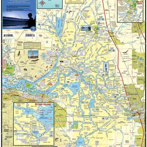 Carte murale plastifiée du delta des voies navigables de la Californie