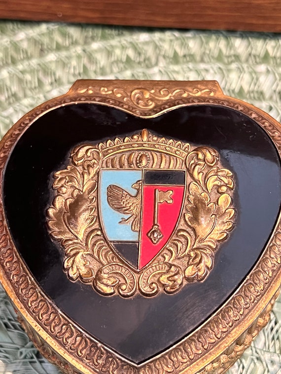 Heart Shaped Jewelry Box with Crest Symbol - image 2