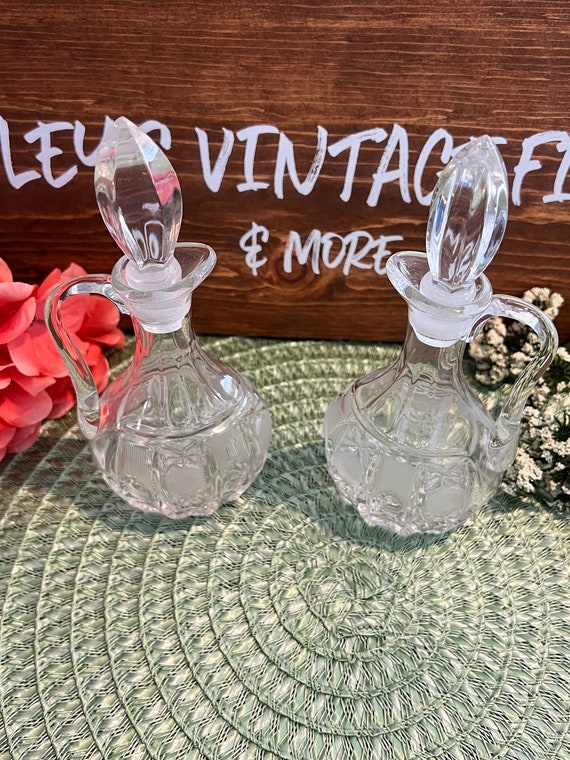 Vintage Crystal Cruet Set Etsy