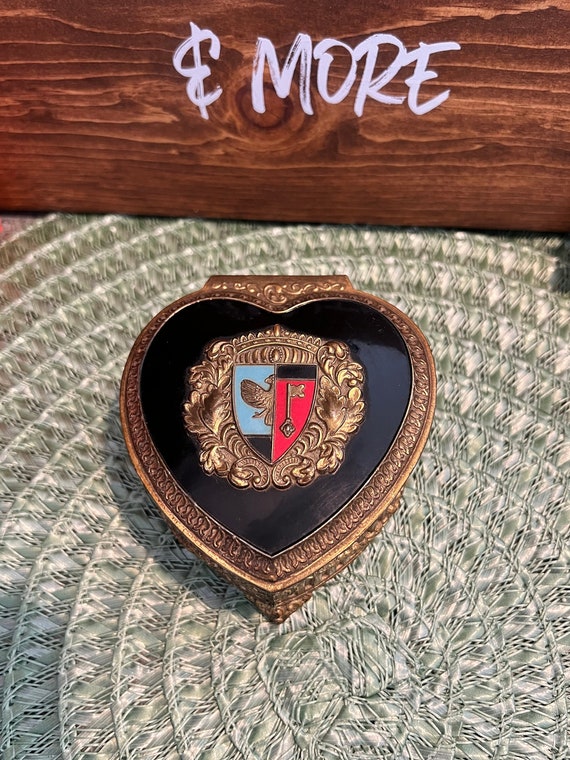 Heart Shaped Jewelry Box with Crest Symbol - image 1