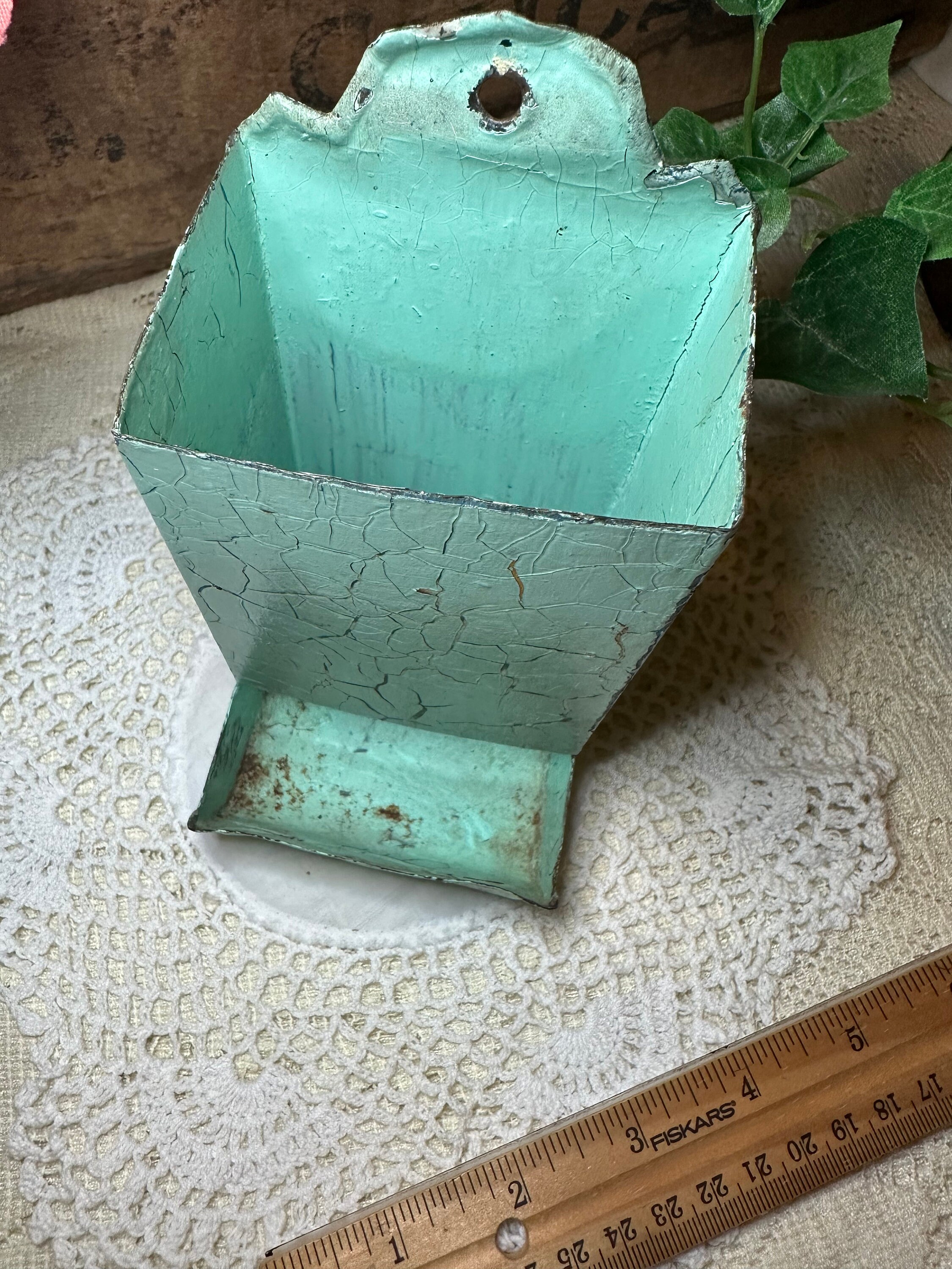 Vintage Tin Match Safeholder With a Crackle Finish Etsy
