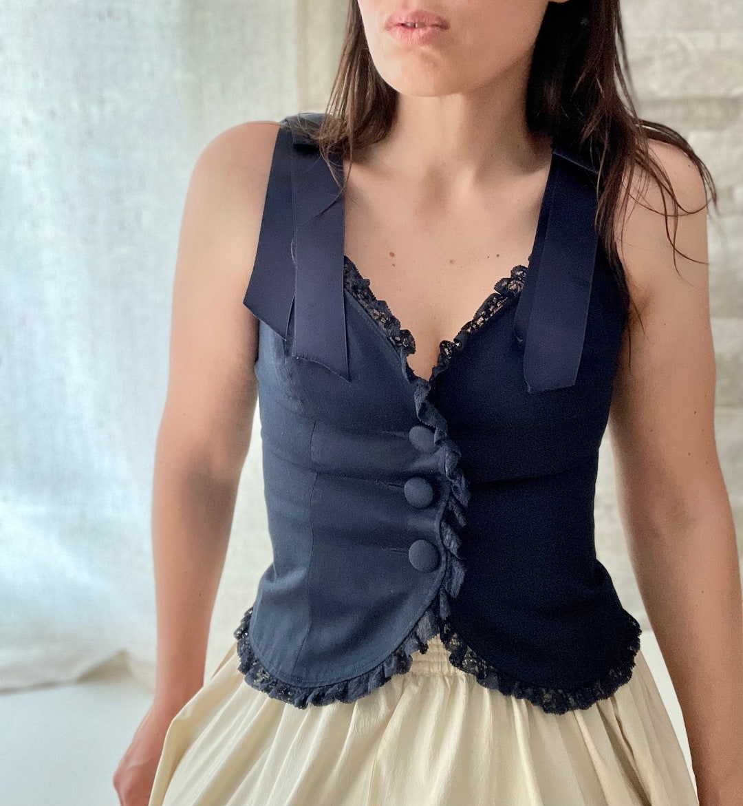 Top corsé Kariso en gris azulado sartánico