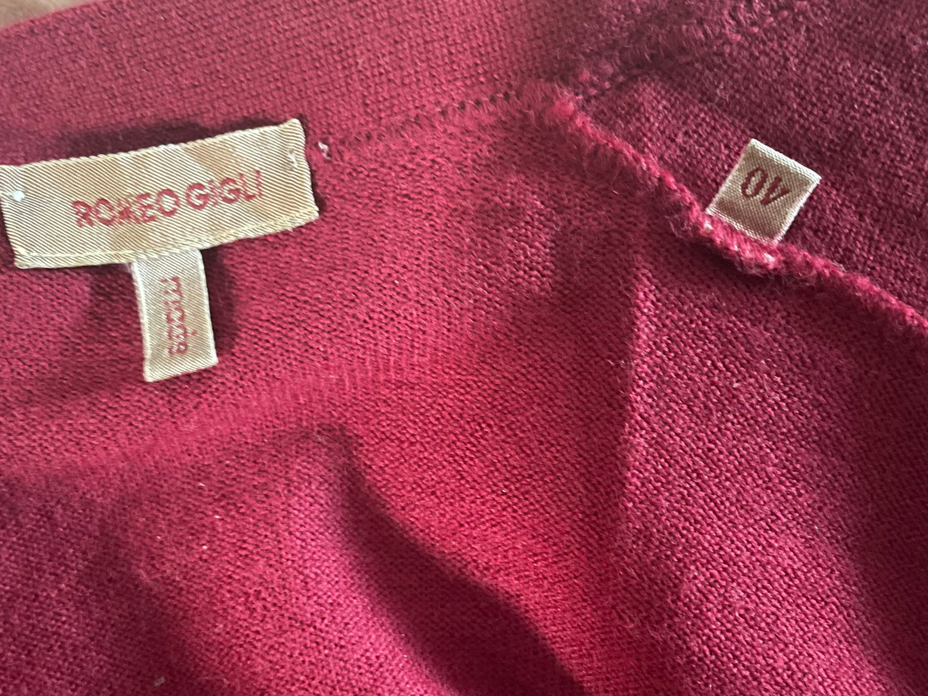 1990s Iconic Romeo Gigli Museum-held Ruby Red Wool Sweater 