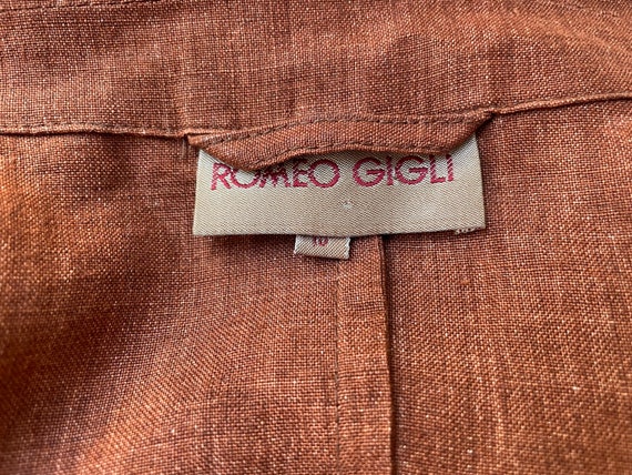 Romeo Gigli Spring Summer 1995 brown rust linen s… - image 9