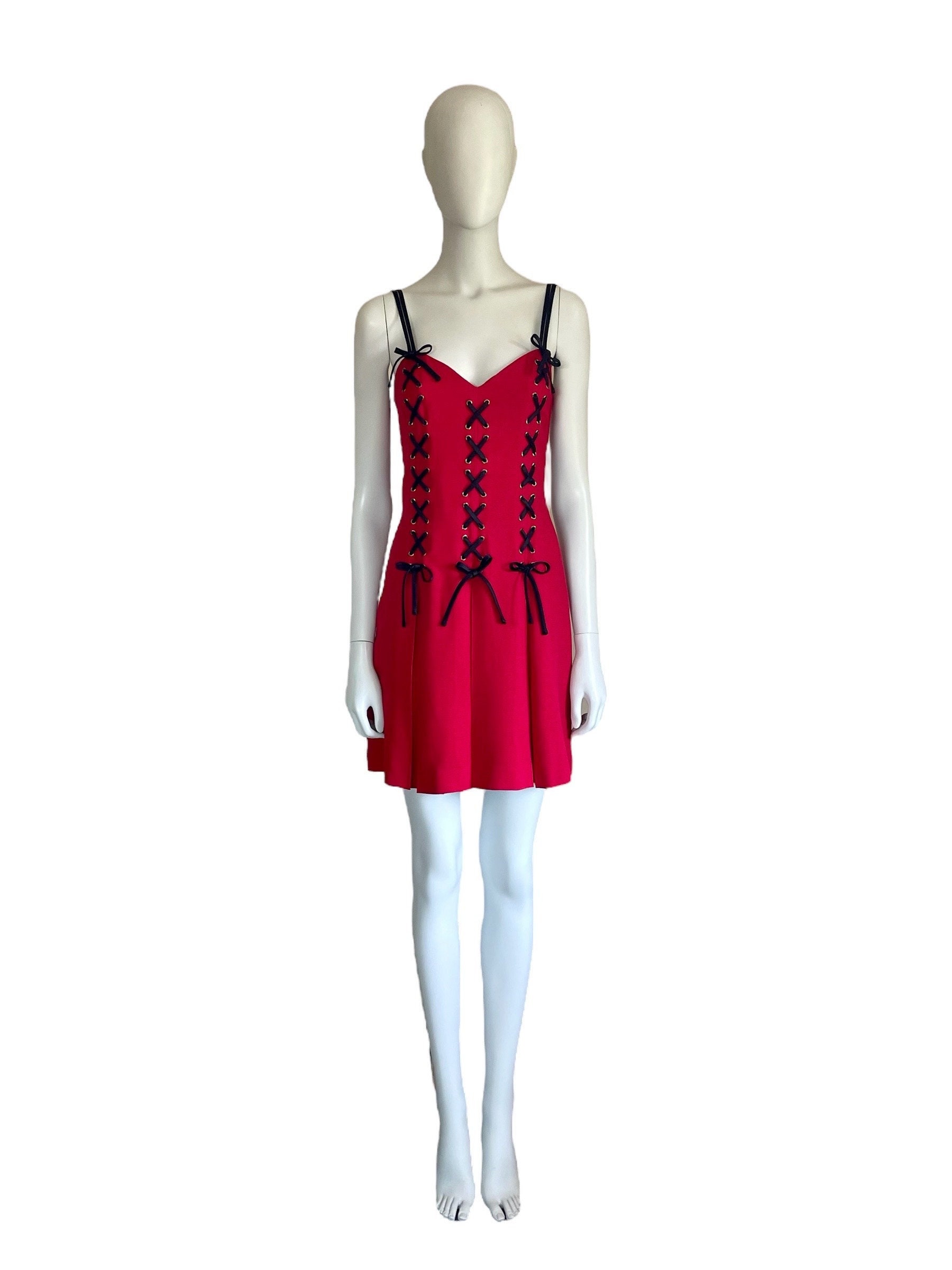 【送料&関税込】Moschino Corset Dress MOSCHINO Couture 1988 Black Corset Dress (S) - Emerieu