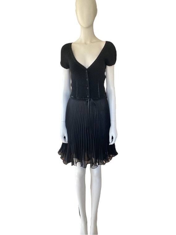 Blumarine Spring Summer 1994 Black Knitted Pleated Cotton