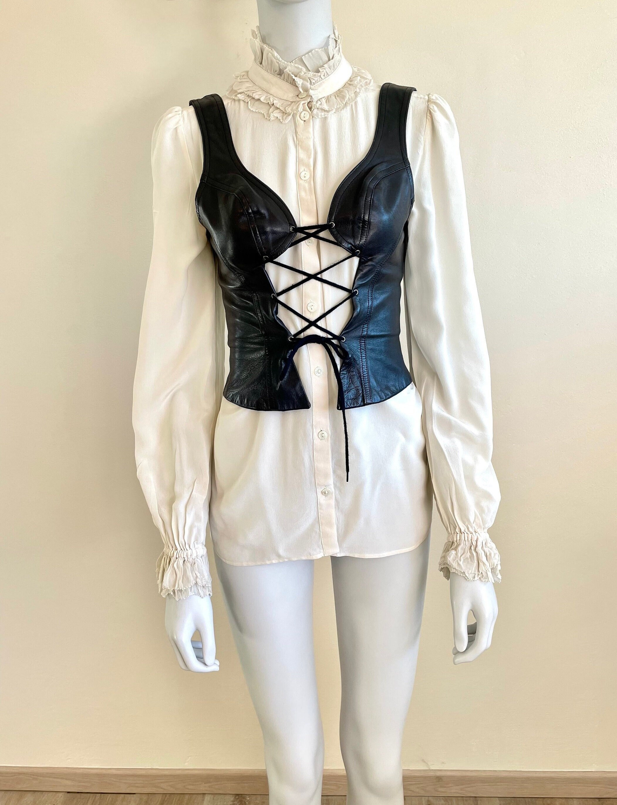 White / XS - Lavo Shirt Dress With Corset Lace Up Belt
