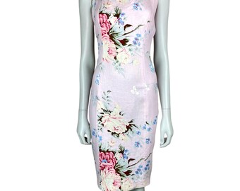 Renato Nucci pink floral linen halter neck dress