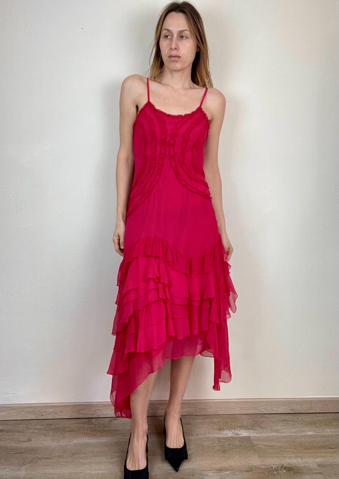 hot pink asymmetrical dress Smythe Single Shoulder Asymmetrical Dress Hot Pink
