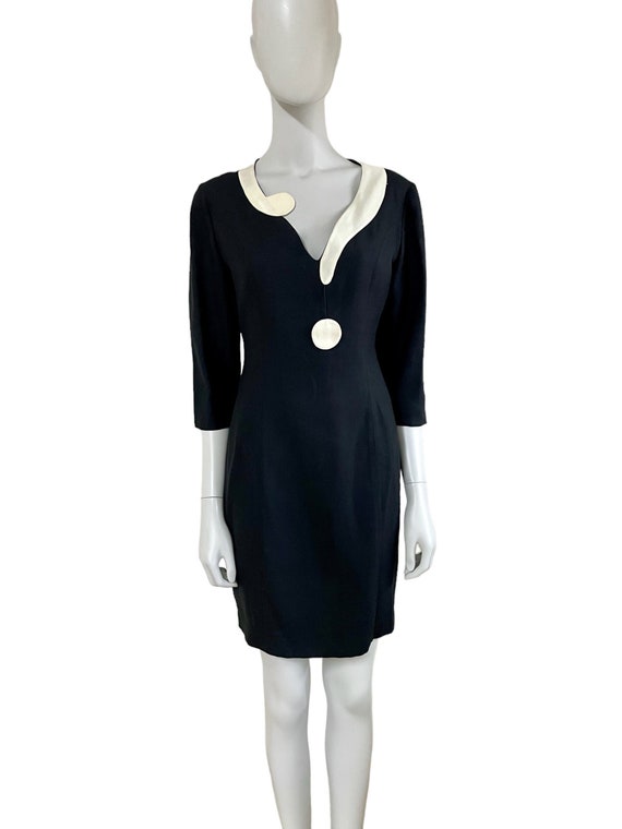 Moschino Couture 1989 Iconic Black White Question Mark Dress
