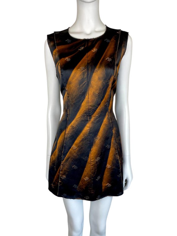 Marni Fall Winter 2020 Black and Brown Embroidered Mini Dress