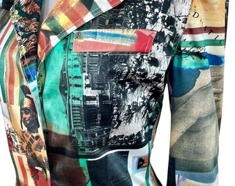 MOSCHINO jeans ヴィンテージ ジャケット 柄 1990s Moschino Jeans Iconic Italian Tribute Print Blazer