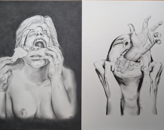 Drawing, art, pencil art, pencil drawing, graphite art, graphite drawing, charcoal art, charcoal drawing, mental health art, original art