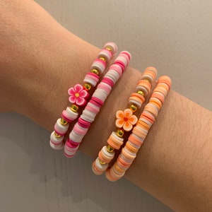Handmade Pink Haven Clay Beaded Bracelet