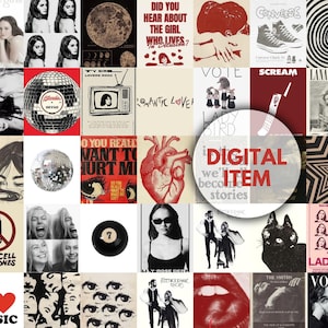 Puede incluir: Un collage digital de imágenes con una variedad de temas, que incluyen música, moda y cultura pop. El collage presenta imágenes de una bola de discoteca, un corazón, un tocadiscos, un micrófono, un par de labios, una cara de mujer y una variedad de otras imágenes. El collage está sobre un fondo negro.