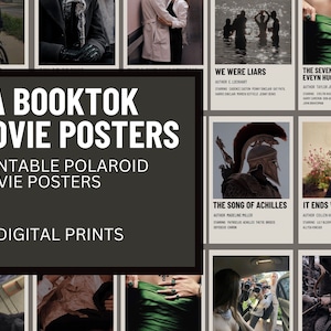 YA booktok polaroid move posters (printable wall posters), The Seven Husbands of Evelyn Hugo, The song of achilles, a good girl’s guide to m