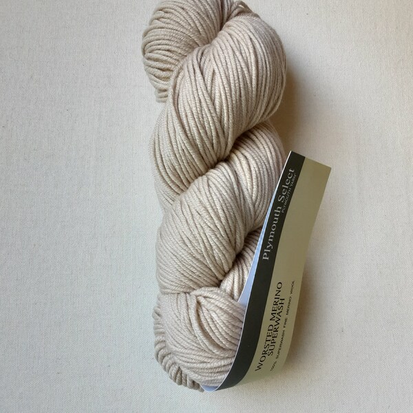 Plymouth select worsted superwash merino yarn, beige yarn, sale yarn, destash yarn