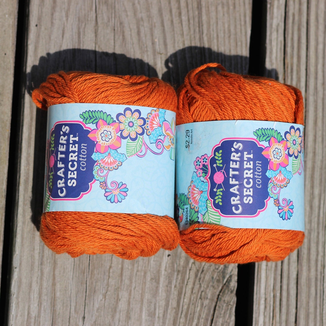 Bundle of two crafters secret yarn cotton yarn pumpkin yarn Etsy