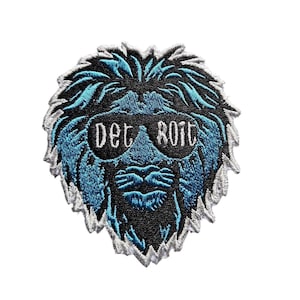 Embroidered Detroit football lion head patch 4 inches football