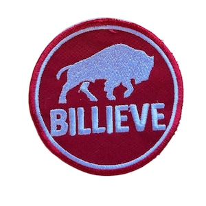 104. Buffalo Football Patch -Billieve -  Iron On - Hat bar*  4 & 2.5 inches