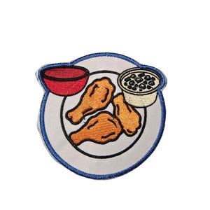 Buffalo Football Patch-  Chicken Wing Plate -   Iron -On - Embroidered Game Day Gear - 4 inch
