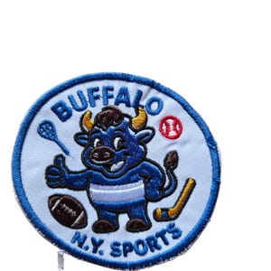 Embroidered Buffalo Football Patch: Iron-On 4-inch Buffalo NY Pride