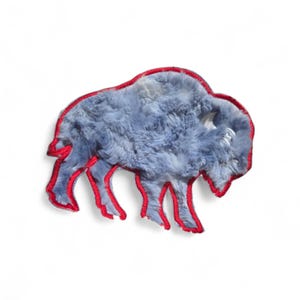 07 Buffalo Football Patch - Fur Buffalo silhouette -   Iron -On - 4 & 6 inches - Limited