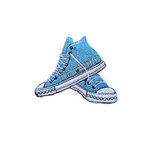 Detroit Football Patch – Embroidered High-Top Sneakers Game Day Gear (Iron-On)