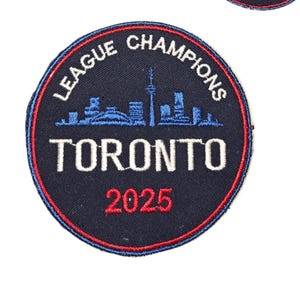 Kampioenspatch van de Toronto Baseball League, 2 maten, geborduurd en opstrijkbaar.